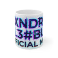 Glitch Text Coffee Mug — 'ALXNDRA AL3X #BURN' Official Merch 11oz
