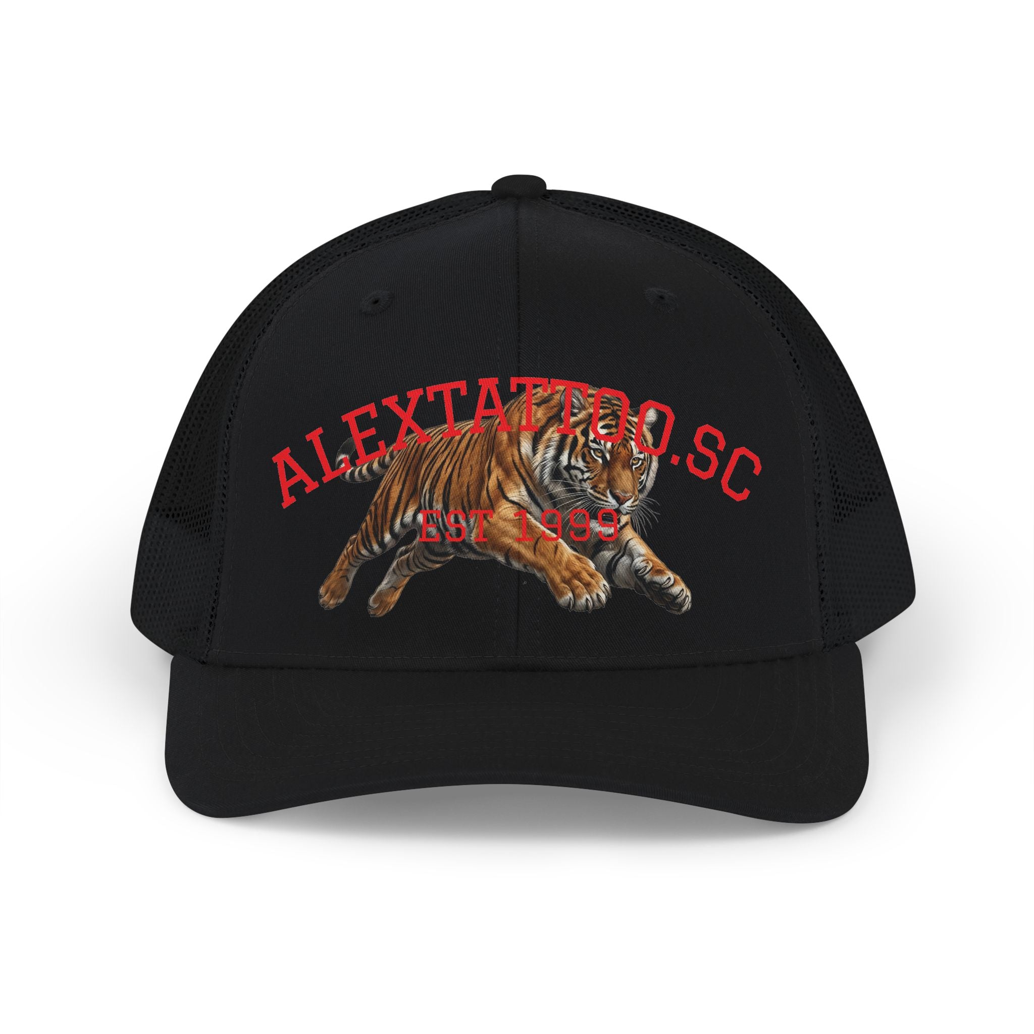 Tiger Patch Trucker Cap - Vintage Leaping Tiger Snapback Hat