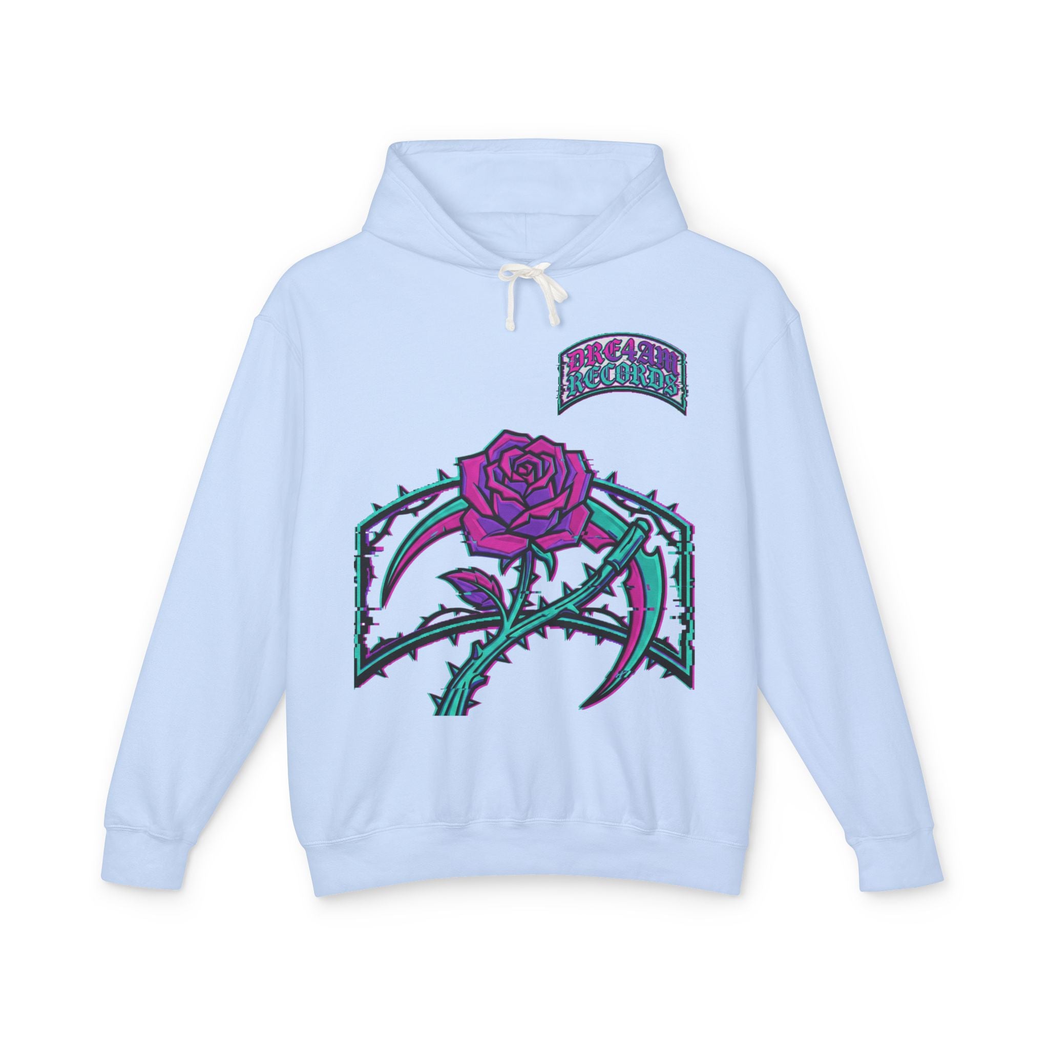 Dream records Reaper Protocol Hoodie — Gothic Rose Skull Graphic Pullover