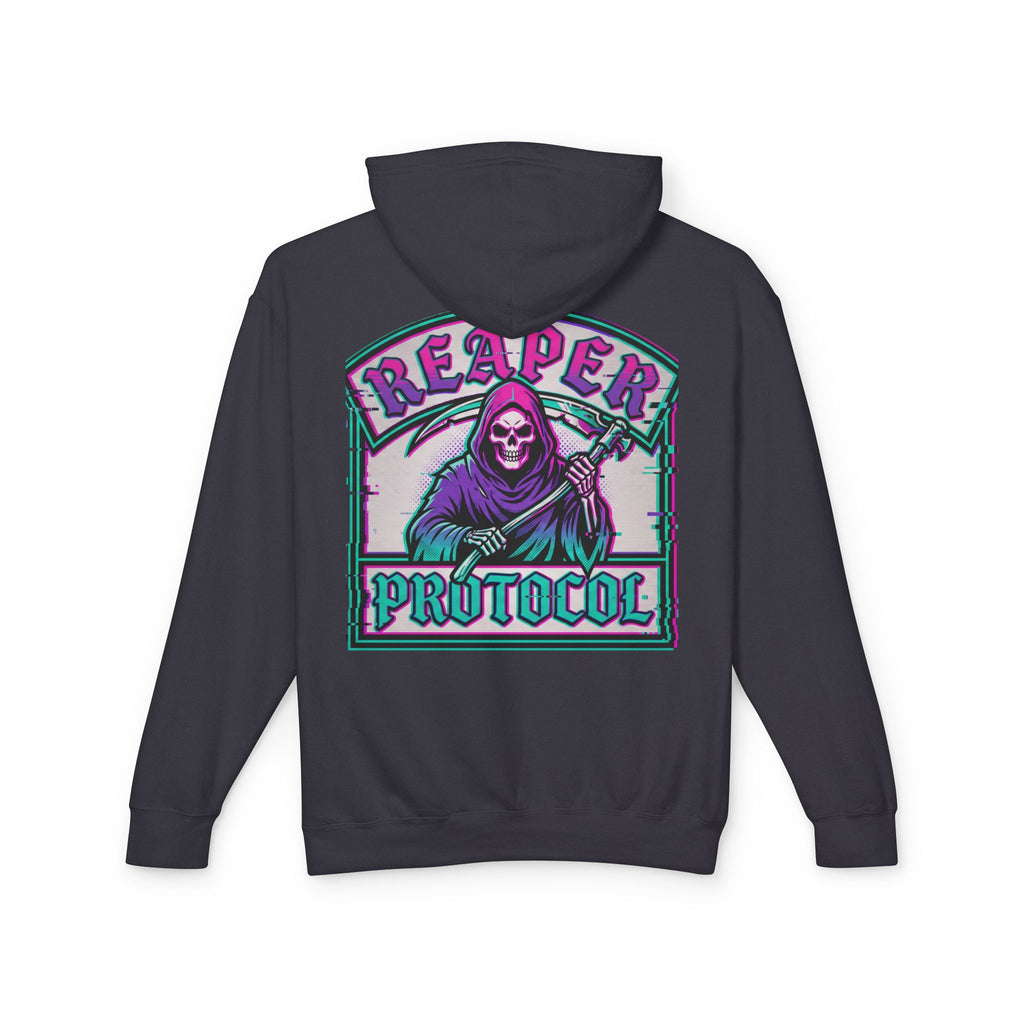 Dream records Reaper Protocol Hoodie — Gothic Rose Skull Graphic Pullover