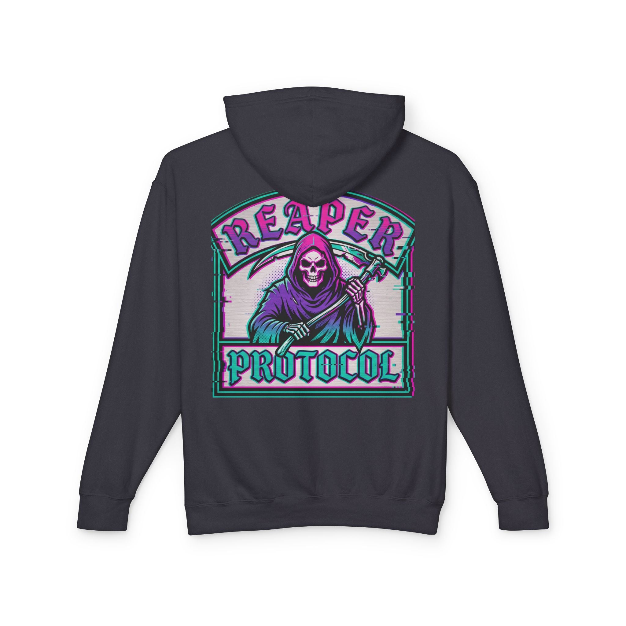Dream records Reaper Protocol Hoodie — Gothic Rose Skull Graphic Pullover