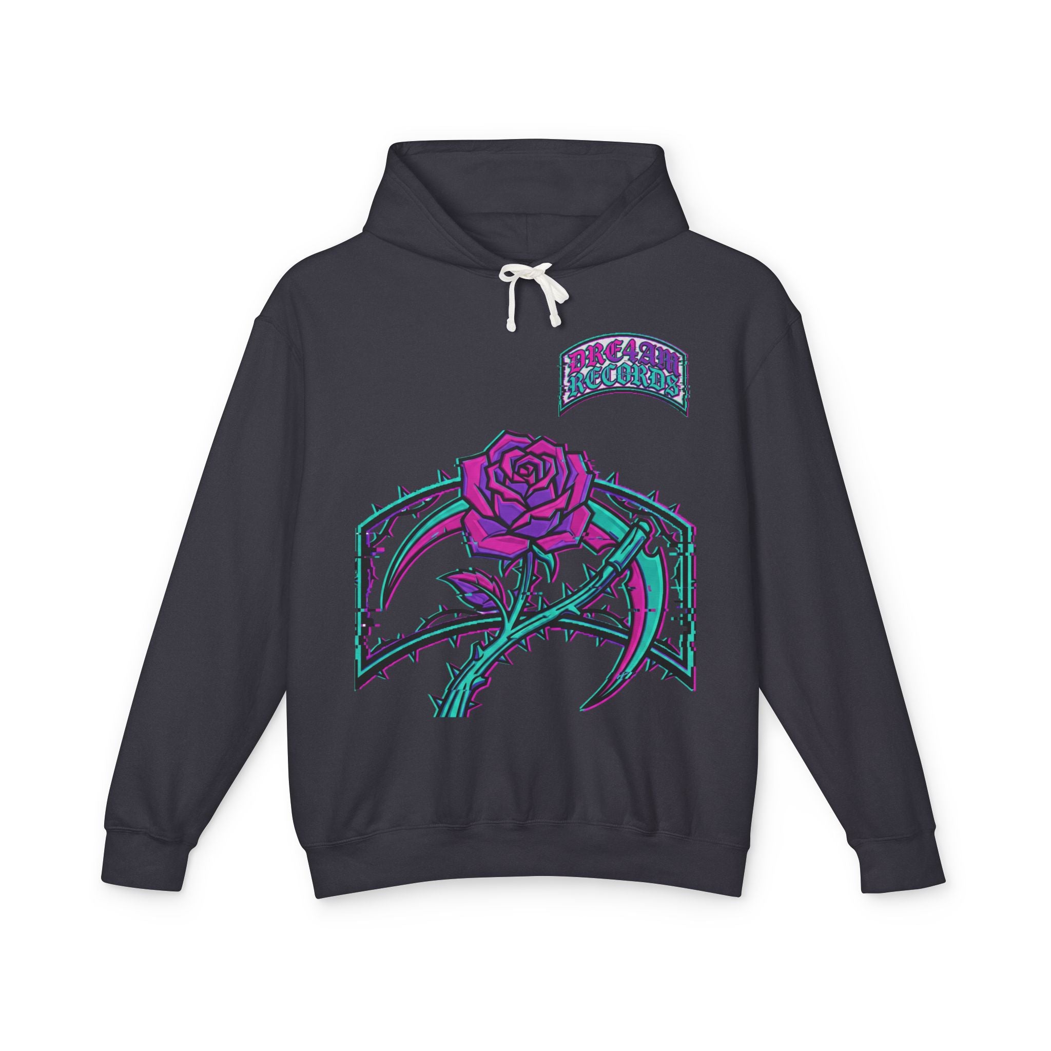 Dream records Reaper Protocol Hoodie — Gothic Rose Skull Graphic Pullover