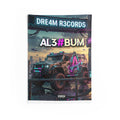 AL3#BUM Album Art Tapestry — DRE4M R3CORDS Neon Cyberpunk Wall Hanging