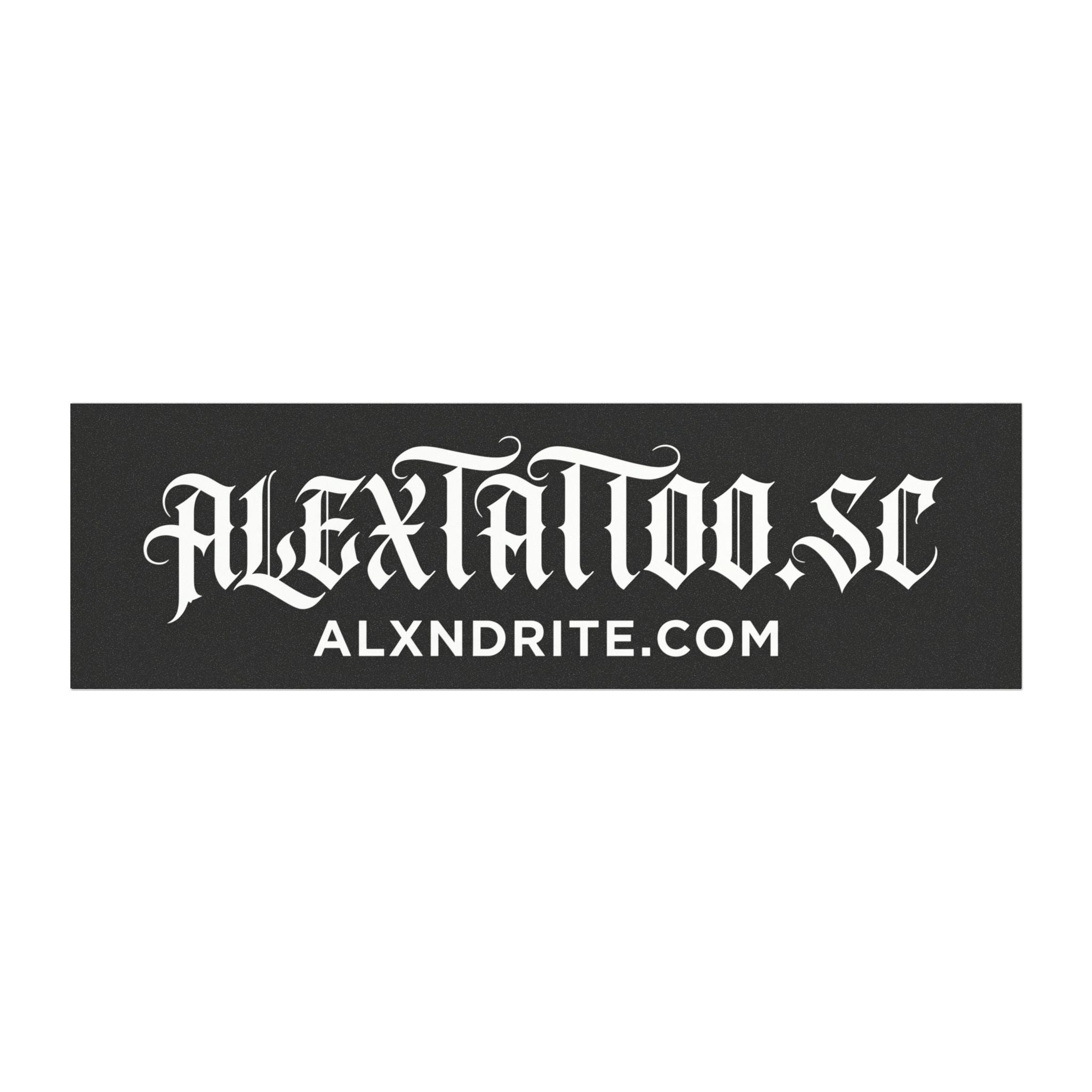 Car Magnet — Gothic Logo 'ALEXTATTOO.SC' with Website URL