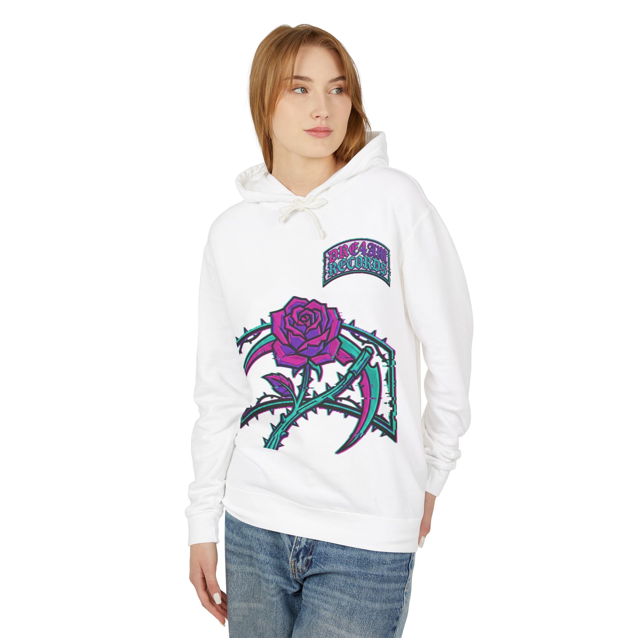 Dream records Reaper Protocol Hoodie — Gothic Rose Skull Graphic Pullover
