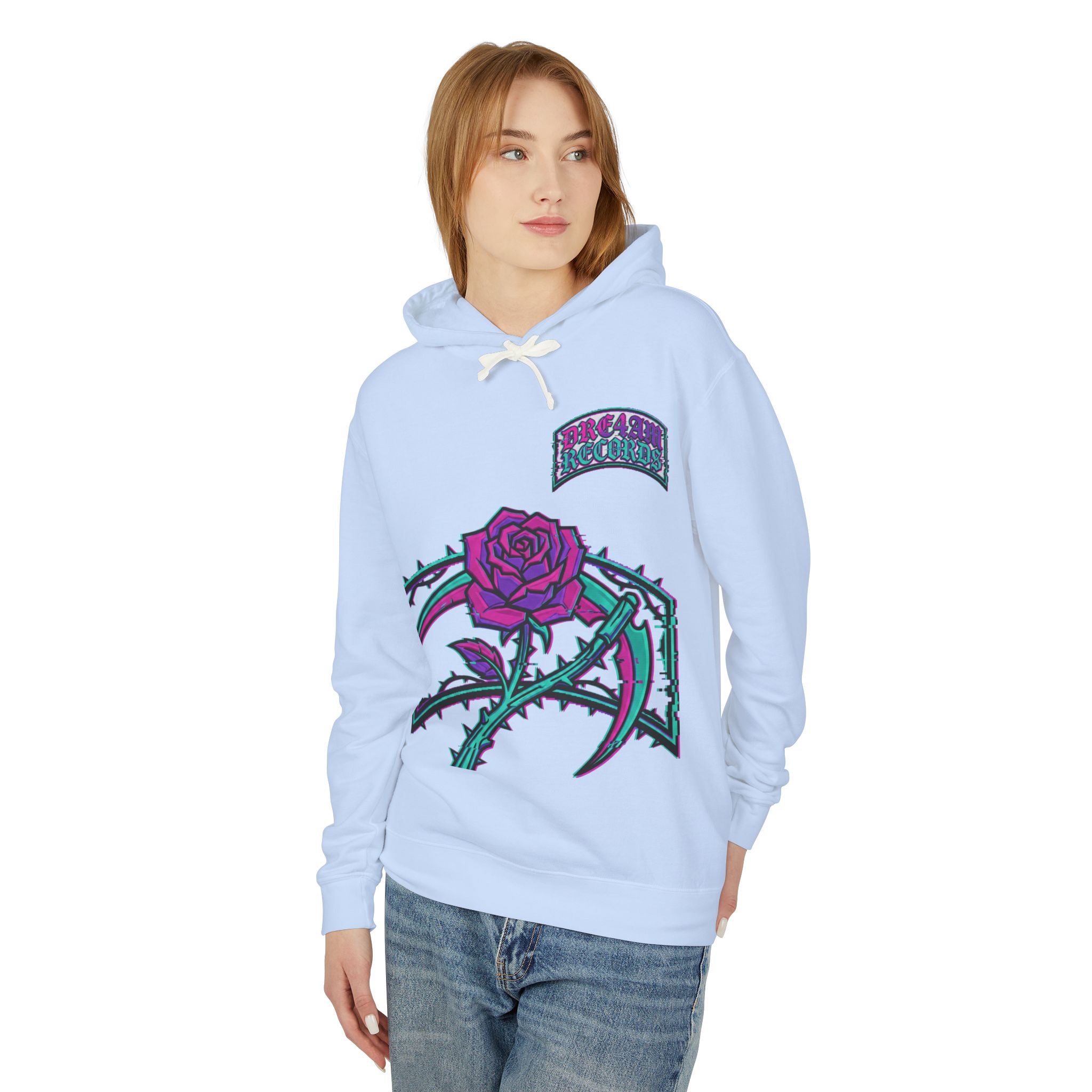 Dream records Reaper Protocol Hoodie — Gothic Rose Skull Graphic Pullover