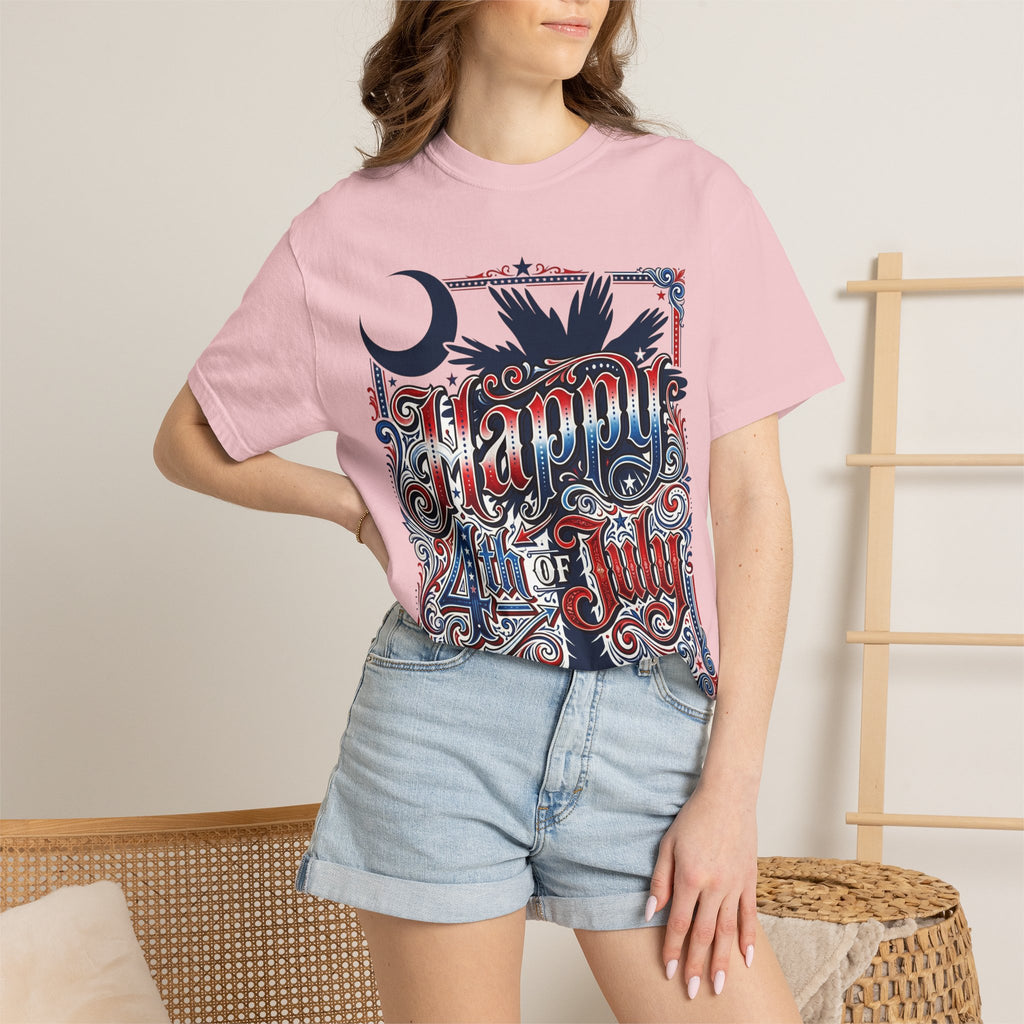 4th of July T-Shirt – Vintage Patriotic "Happy 4th of July" Graphic Tee