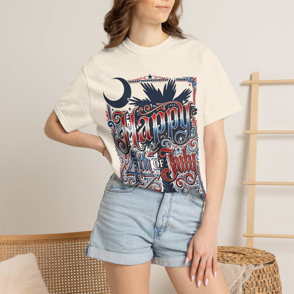 4th of July T-Shirt – Vintage Patriotic "Happy 4th of July" Graphic Tee