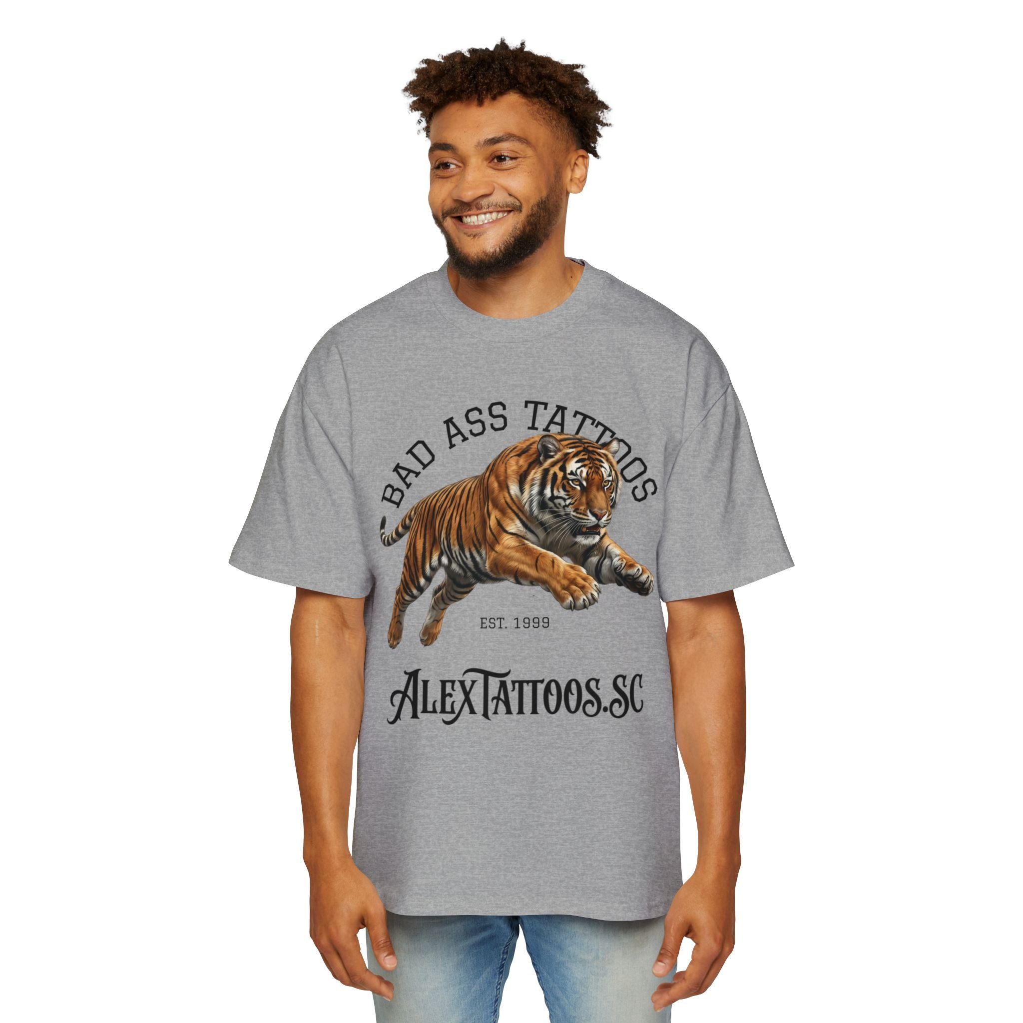 Tiger Tattoo Shop Tee — "Bad Ass Tattoos" AlexTattoos.SC Graphic T-Shirt