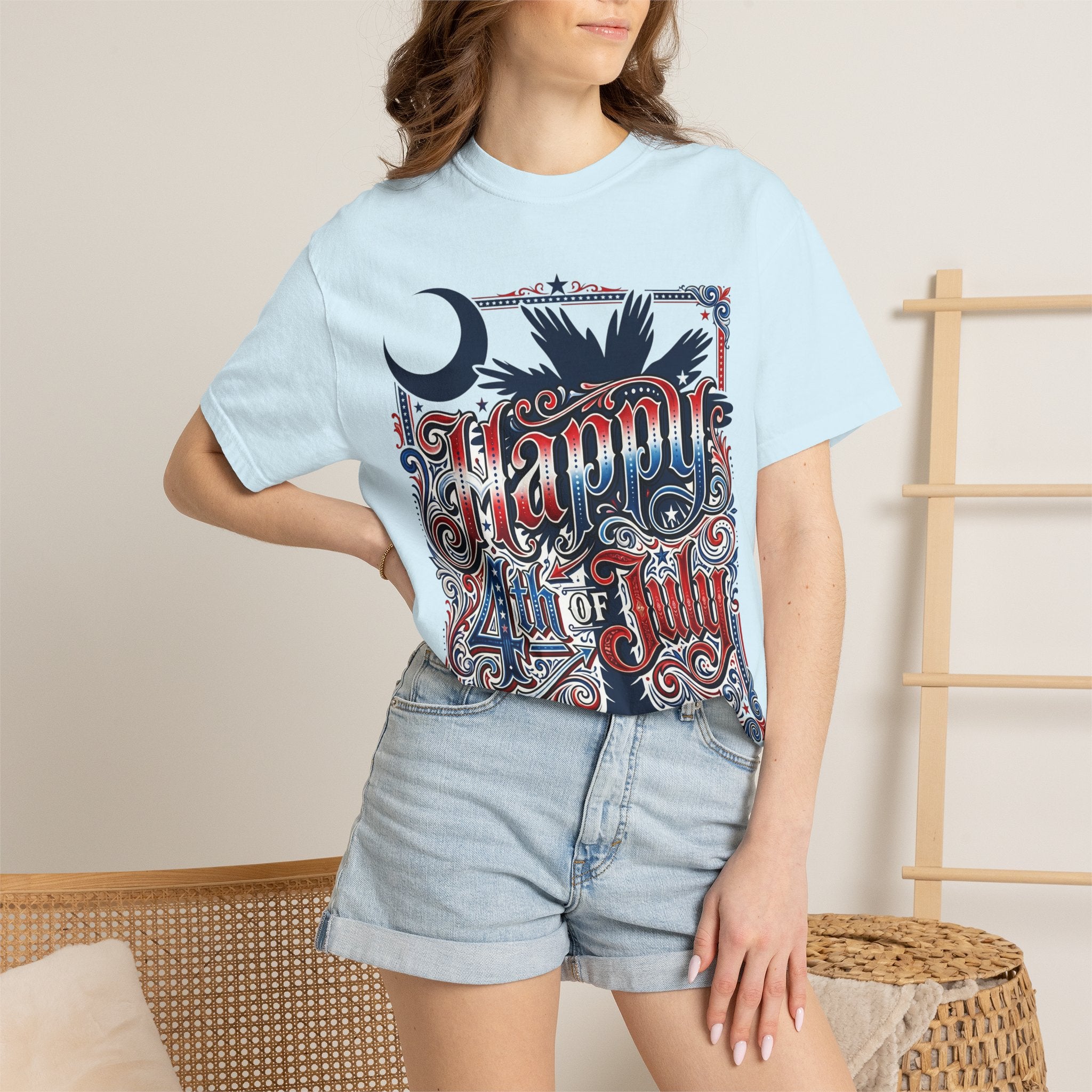4th of July T-Shirt – Vintage Patriotic "Happy 4th of July" Graphic Tee