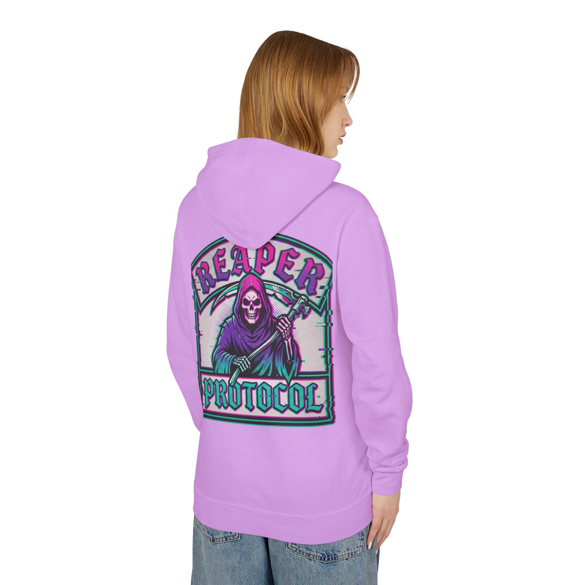 Dream records Reaper Protocol Hoodie — Gothic Rose Skull Graphic Pullover