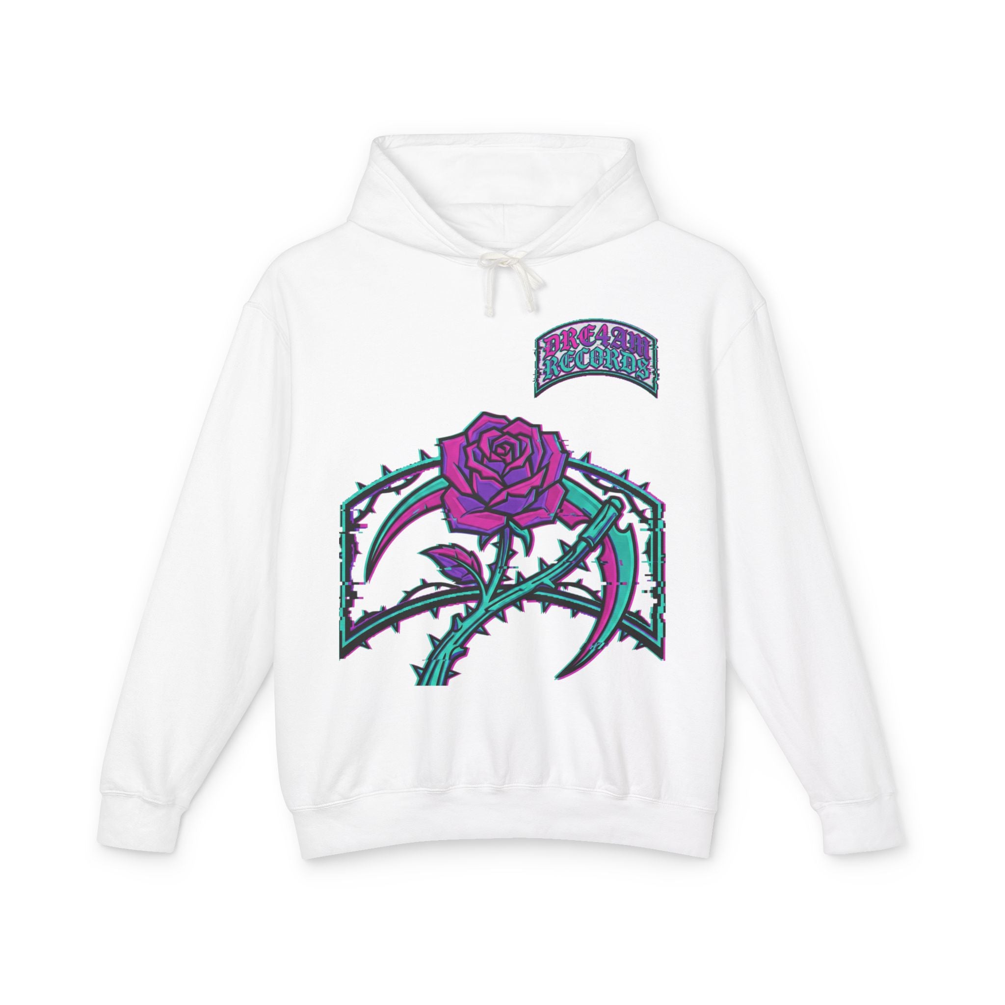 Dream records Reaper Protocol Hoodie — Gothic Rose Skull Graphic Pullover
