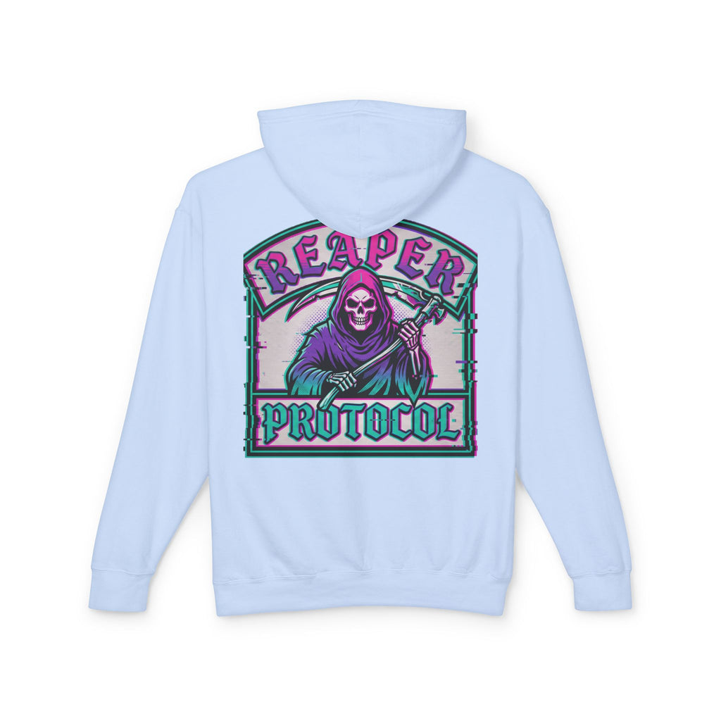 Dream records Reaper Protocol Hoodie — Gothic Rose Skull Graphic Pullover