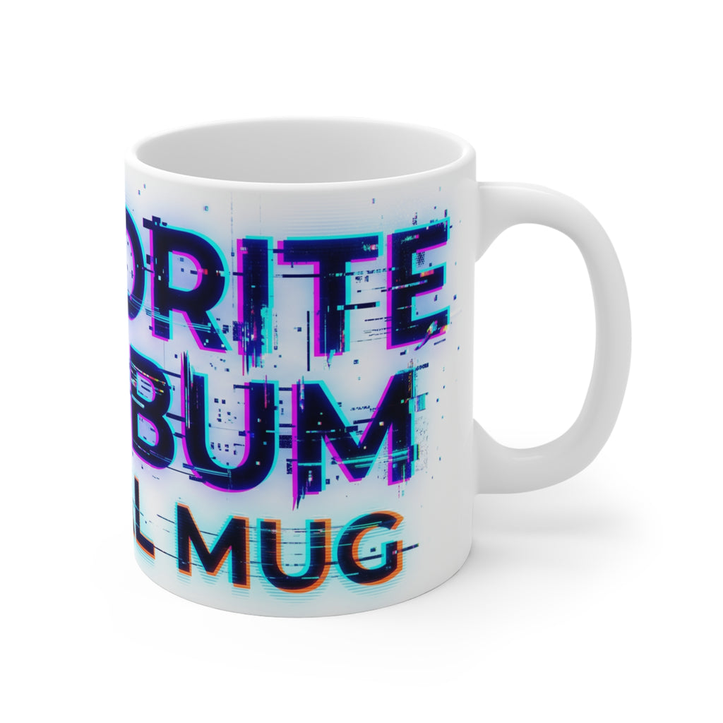 Glitch Text Coffee Mug — 'ALXNDRA AL3X #BURN' Official Merch 11oz