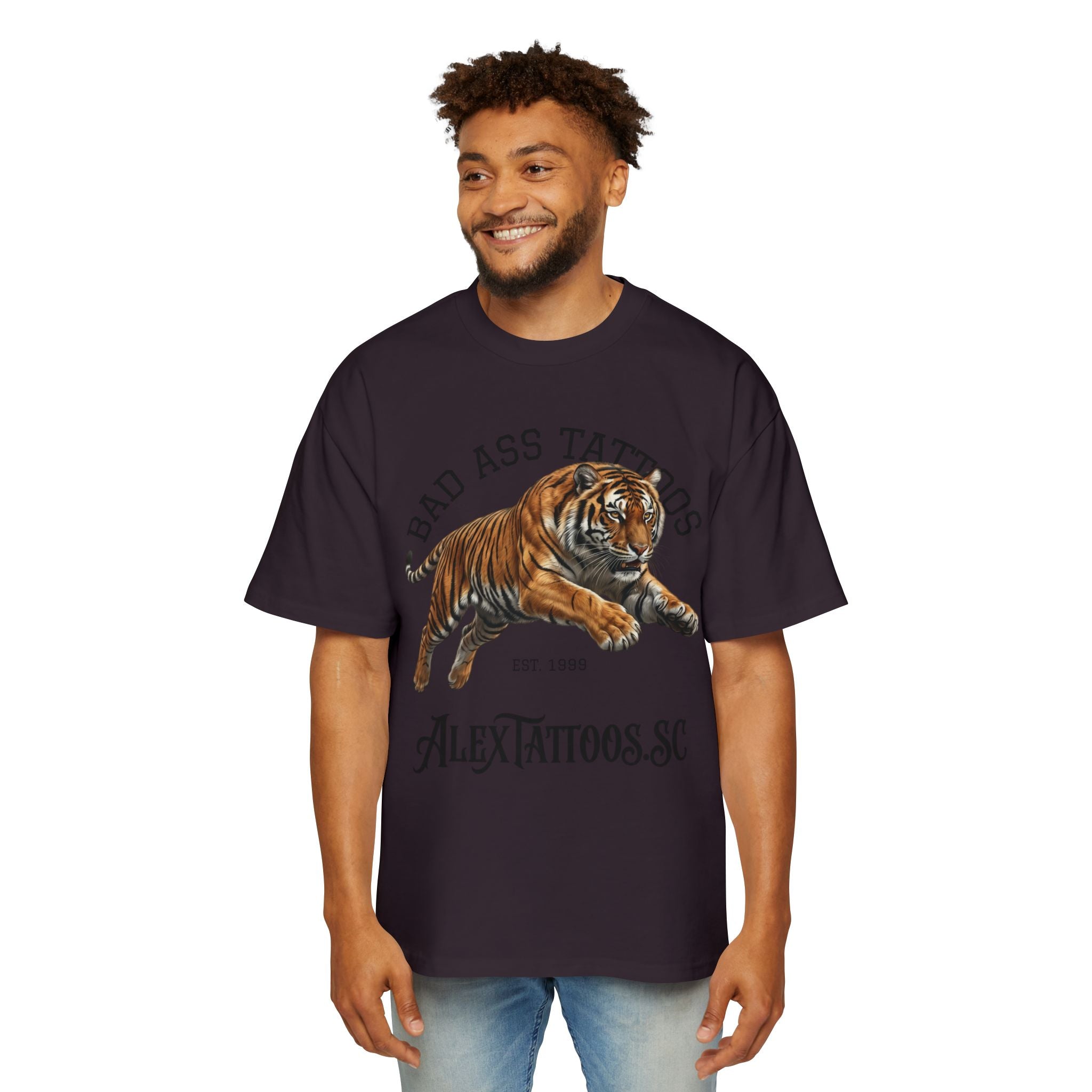Tiger Tattoo Shop Tee — "Bad Ass Tattoos" AlexTattoos.SC Graphic T-Shirt